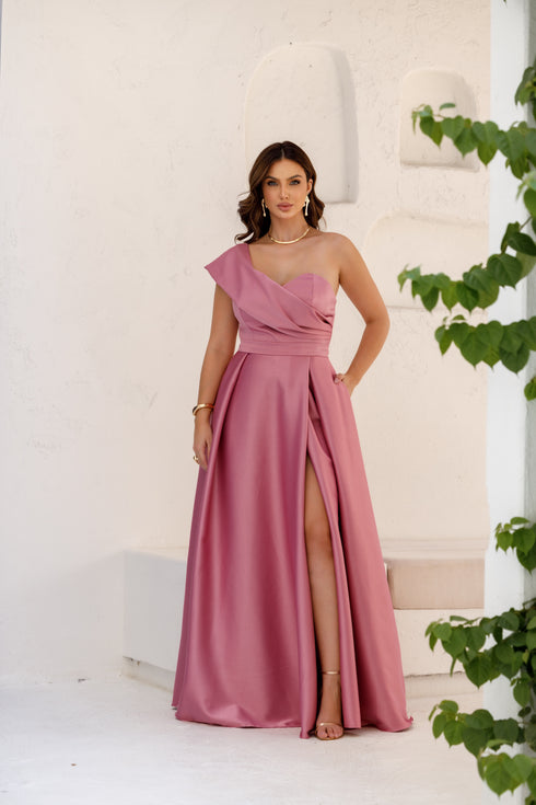 VESTIDO UM OMBRO SÓ RODADO VESTIDO DE FESTA PETRA FINA